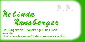 melinda mansberger business card